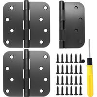 3 PCS Charnière Porte Pliables 10 cm Noir Mat avec 24 Vis + Tournevis Charnière Piano pour Portes Fenêtres Armoires