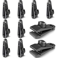10 Pièces Clips de Bâche, Pièces de Fixation de Bâche, Crochets de Bâche, Clips de Tente de Camping Coupe-Vent, Accessoires de Clip Coupe-Vent Résistant au Soleil (Noir)