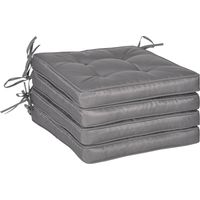 Conjunto de Cojines para Sillas de Comedor y Jardín Impermeable con 2 Amarres de Fijación 42x42x5 cm Gris Oscuro