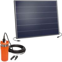 Kit solaire 150W avec pompe immergée 18V DC pour puits, forage, réserve d'eau, 3