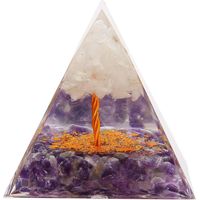 Ornement pyramidal en époxy, grande durabilité, finitions exquises, pierre énergétique pyramidale en gravier pour salon, chambre ou bureau