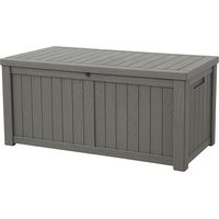 Homeology TUNGSTEN 450 Litre 119 Gallon Waterproof Extra Large Lockable Easy-Open Garden Storage Box in Grey