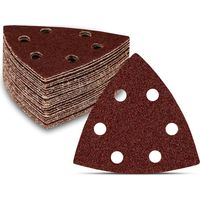 50 Stück 6-Loch-Schleifdreiecke, 93 x 93 x 93 mm, Körnung 40, für Delta-Schleifmaschinen, Schleifblätter und Schleifpapier.