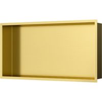 Ceramia Nicho de Ducha empotrado, Acero Inoxidable 304, 60x30x10 cm, Oro cepillado PVD (TMLN-6030BG)