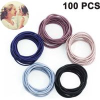Hair Tie - Elastic Hair Band - For Thick Hair - Diameter 4.5 cm - Thickness 2 mm - Rubber Nylon Blend - 100 Pieces