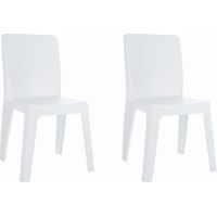 Chaises Iris garbar plastique blanc (Lot de 2)