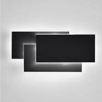 Aplique de pared LED de 24W para interior, negro, diseño Simple, aplique de pared para pasillo, escalera, sala de estar, dormitorio (luz blanca fría)