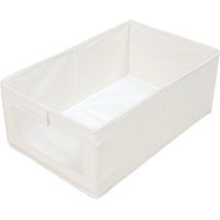 Tiroir de rangement 2 pièces avec fenêtre transparente, boîte de rangement, armoire à linge, lave - linge, jouets, livres (blanc cassé)