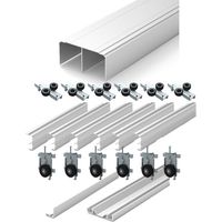 Kit pour porte coulissante 3 vantaux P100 - 2700 mm - argent - SEED GAMMISTE