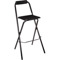 5Five Simply Smart – Chaise de bar pliante – Structure métal robuste – Assise MDF et PVC – Hauteur d'assise 75 cm – Dimensions dépliée L. 47 x l. 32 x H. 96 cm