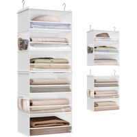 étagère suspendue pliable avec crochets métal et plaques renfort bambou blanc nuage