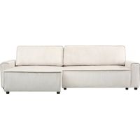Sofá esquinero convertible y reversible de pana "Montaigne" - 3 plazas - Beige