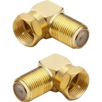 2 pièces prise d'angle satellite 90 degrés, prise d'angle coaxiale, angle de prise d'antenne pour câble d'antenne, câble satellite, câble coaxial, plaqué or