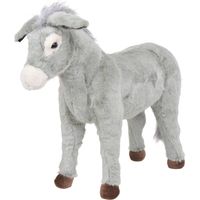 vidaXL Jouet en peluche Âne Gris XXL