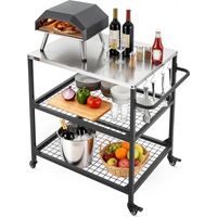 Desserte de Jardin pour Plancha Chariot de Barbecue avec Plan de
