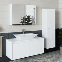 Roomart ATLANTIC-100 Bad-Set 4-tlg 100 cm breit, Weiß