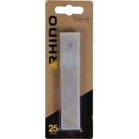 RHINO - Set di 10 lame taglierina a schermo 25 mm - Set di 10 lame di ricambio - Larghezza lama 25 mm - Compatibile con il taglierino a schermo Rhino 060512