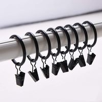 Lot de 30 clips pour rideauxClips pour rideaux avec anneaux de 35 mm de diamètre à usage multiple - Noir