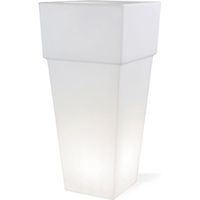 Quadratische Vase E27 weiße Lounge-Linie