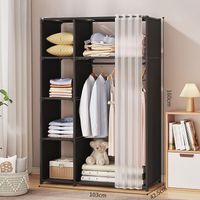 Kit dressing-Kit dressing de Rangement 160x103x42 cm en noir Penderie Garde-Robe