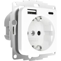 2USB 2U-449368 presa contatto di terra Protezione per i bambini, con uscita di ricarica USB IP20 Bianco puro lucido