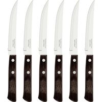 Tramontina coltelli bistecca Classic acciaio inox nero Set 6 Pezzi 12,5 cm