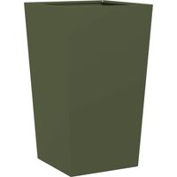 Jardinière Bac à fleurs vert olive 45x45x75 cm acier