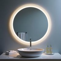 SANILAND Miroir Rond LED pour Salle de Bain - Éclairage Intégré, Anti-buée et Contrôle Tactile - 80x80 cm
