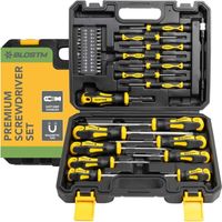 Coffret de tournevis magnétiques haut de gamme – 42 pièces avec embouts magnétiques et poignées ergonomiques (Phillips et plats) – Coffret de rangement robuste inclus – Coffret de tournevis de précisi