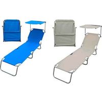 LETTINI DA SPIAGGIA PIEGHEVOLE CON PARASOLE 187x55x24 cm - Colore Blu