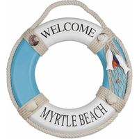 En Bois Nautique Vie Nautique décoratif bouée de Sauvetage bouée Maison Mur Porte tentures décor, Plage décor bouée de Sauvetage, Signe Piscine décorations (Bleu Clair)