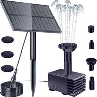Fontaine solaire pour bain d'oiseaux, pompe solaire pour bassin avec filtre à 6 buses, jeux d'eau solaires pour jardin, petit bassin