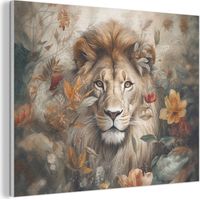 CUADRO ACÚSTICO León - Fauna - Plantas - Naturaleza - Flores Absorbe el sonido 100x70