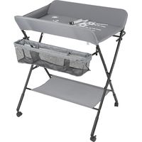 Table à Langer Pliante Baby changing table avec Panier de Rangement pour Nouveaux-Nés Chambre Bébé/gris