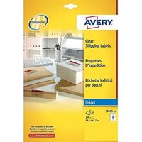 Avery Clear Address Label - Inkjet - J8565 Trasparente