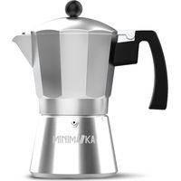 Minimoka 3 Tassen italienische Kaffeemaschine, 3 Tassen, Sockel und Filter de Edelstahl, ergonomischer Griff, Sicherheitsventil de, Sicherheits-Silikondichtung de für Sicherheit, geeignet für: vitro,