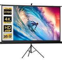 Beamer Leinwand mit Stativ 221 x 124 cm 100 Zoll 16:9 HD 4K Rollo-Leinwand