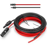 Solarsys® - 12m Câble Solaire 4 mm² Professionnel avec Photovoltaïques Fiche à Une Extrémité, Câble d'extension Solaire 4mm² 12AWG Max DC 1500V, Certification TÜV, 12 Mètres