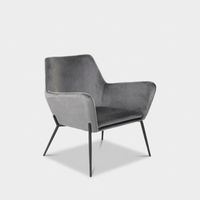 Sillón de terciopelo de diseño moderno para salón Nova - Antracita