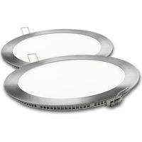 Downlight led matel redondo plata 18w luz 6400K (2 unidades)