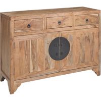 Credenza in legno massello con 3 cassetti 2 ante 120x45x85 Stone