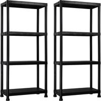 Confezione da 2 scaffalature in resina con 4 ripiani, 100 kg, 61x31x131 cm, 7house