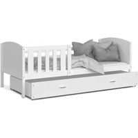 Lit Enfant Tomy 90x190 tiroir + Matelas Blanc - blanc