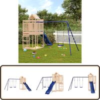 Aire de jeux d'extérieur bois de pin massif - Aire De Jeux Extérieur - Jeux D'enfants - Jouet Bois - Toboggan Enfant - Balançoires