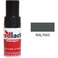 Flacone per ritocchi con pennello 9ml – RAL 7043 – Grigio traffico B – lucido – multisupporto – Redlack