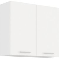 ATLAS Meuble haut 2 portes battantes - Décor blanc - L80 cm
