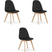 Leobert BORA chaises velours noir ensemble de trois