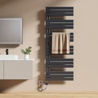 EMKE Elektrischer Badheizkörper 160 x 60 cm 1000 W Anthrazit Handtuchwärmer mit WiFi Tuya App-Steuerung IPX4 4 Modi