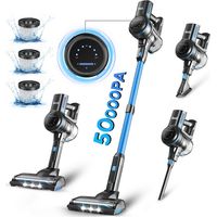 Akku-Staubsauger INSE S7P, blau, leichter Handstaubsauger 6-in-1, 50 kPa. Batterielaufzeit: 55 Minuten, 65 dB, 265 Watt, Wassertank 1 Liter.