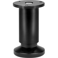 Pied cylindrique à visser en aluminium mat noir, platine D. 38 mm H.100 mm